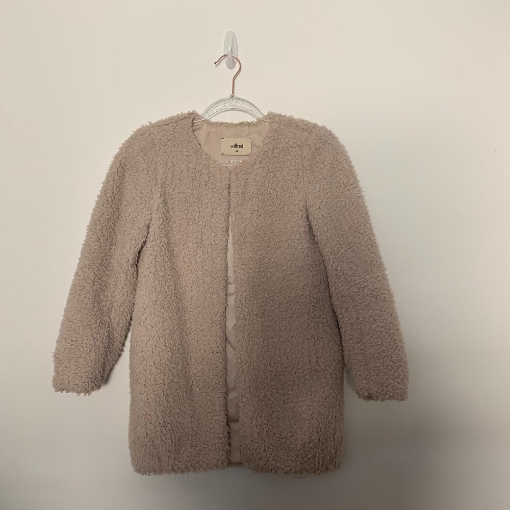 Aritzia Wilfred Laboratoire Fuzzy Teddy Coat In Oatmeâ¦ - Gem